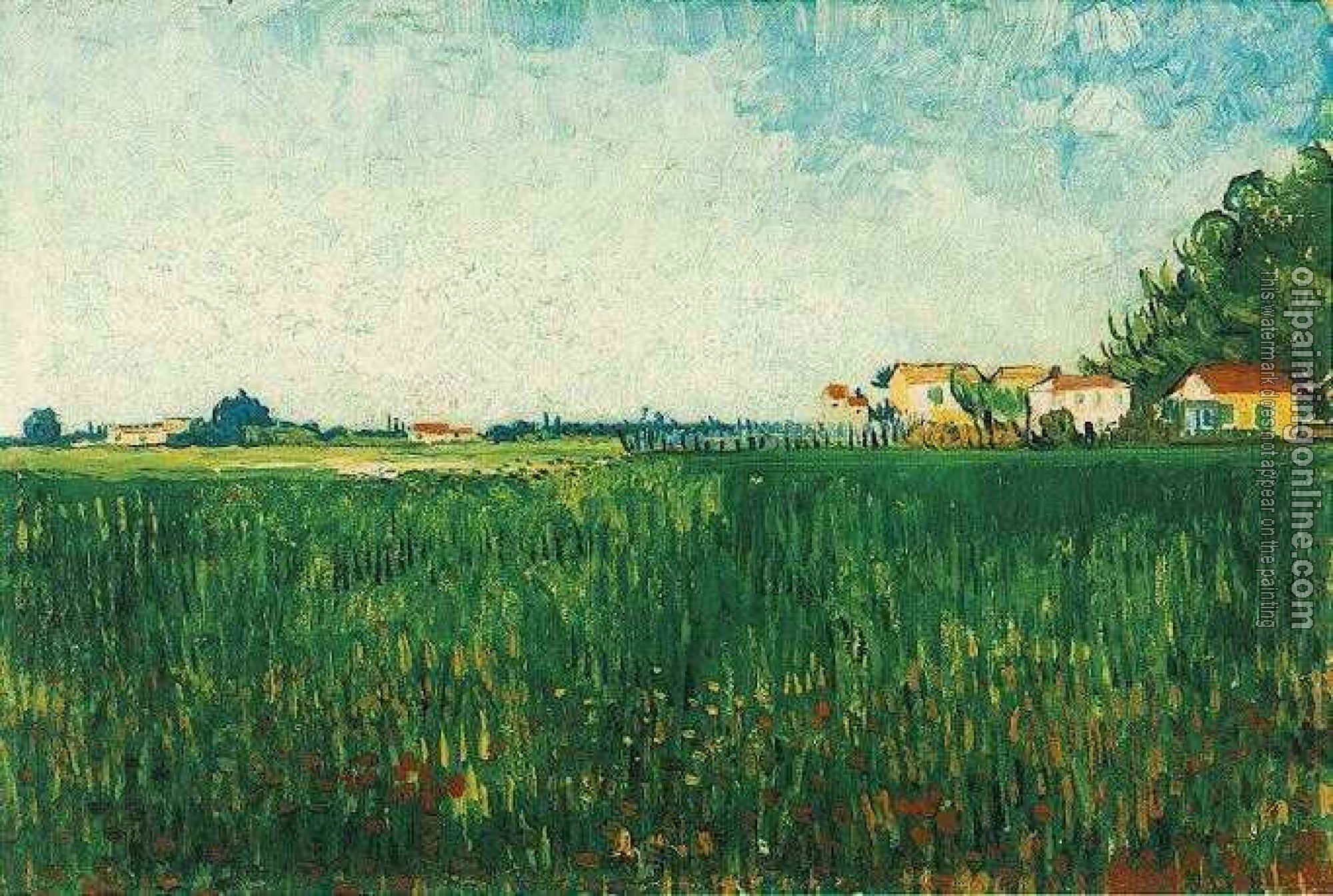 Gogh, Vincent van - Farmhouses in a Wheat Field Near Arles